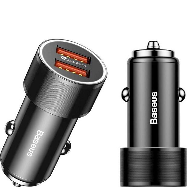 Автомобильное ЗУ Baseus Screw Dual-USB Quick Charge Car Charger 36W CAXLD-B01 (Black/Черный) : характеристики и инструкции - 2