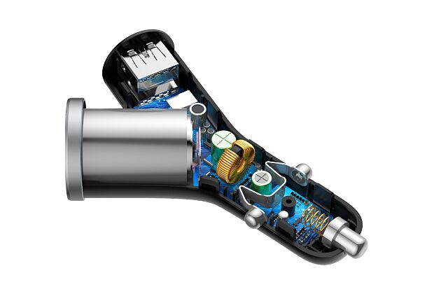 Автомобильное ЗУ Baseus Y type dual USB  Cigarette Car Charger CCALL-YX01 (Black/Черный) : отзывы и обзоры - 6