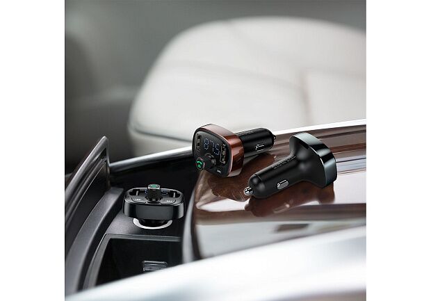 Автомобильный FM-трансмиттер Baseus Typed Bluetooth MP3 Car Charger Tarnish CCALL-TM01 (Black/Черный) : отзывы и обзоры - 6