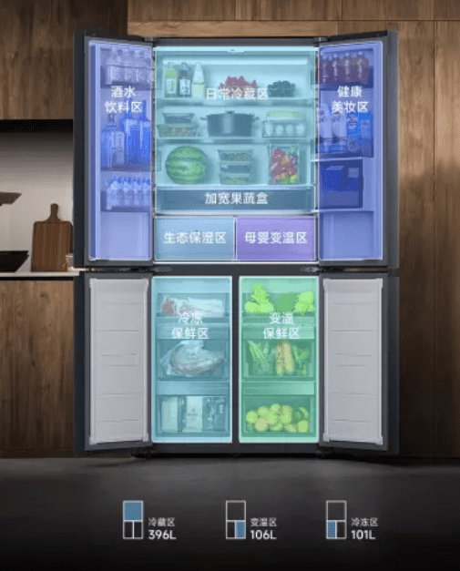 Отделения холодильника Xiaomi Mijia Cross-Door 603L Ice Crystal Rock Refrigerator