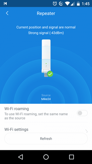Меню приложения Mi Home для Xiaomi Mi Wi-Fi Amplifier 2 Меню приложения Mi Home для управления усилителем сигнала Xiaomi Mi Wi-Fi Amplifier 2