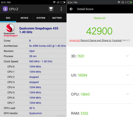 Тест на AnTuTu для Xiaomi Redmi 4X Результаты теста на AnTuTu для Xiaomi Redmi 4X