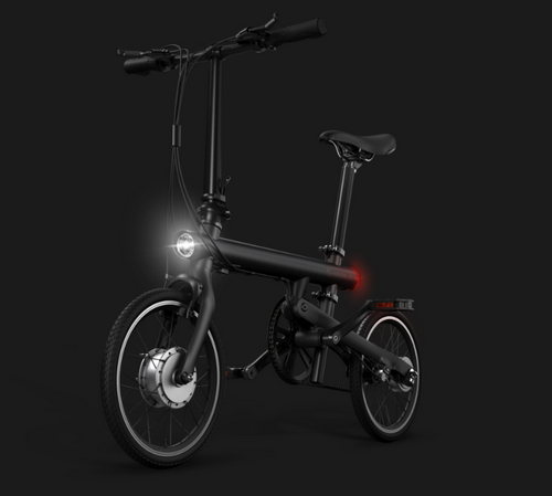 Расположение фары на электровелосипеде Xiaomi Mijia QiCycle Пример работы фары на электровелосипеде Xiaomi Mijia QiCycle
